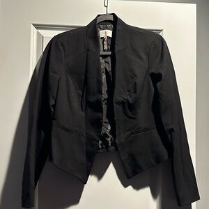 Vintage Laundry by Shelly Segal Black Cropped Tuxedo Jacket SZ: 8 - NWOT